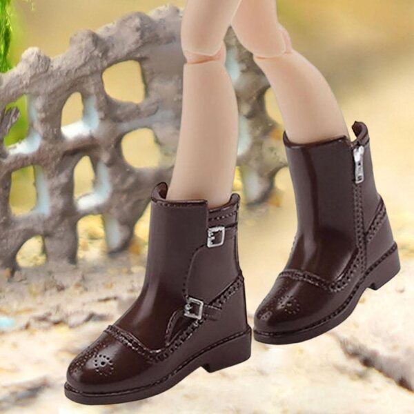 F Fityle 1/8 Stiefel für BJD Puppen Miniaturen, elegantes Braun aus PVC