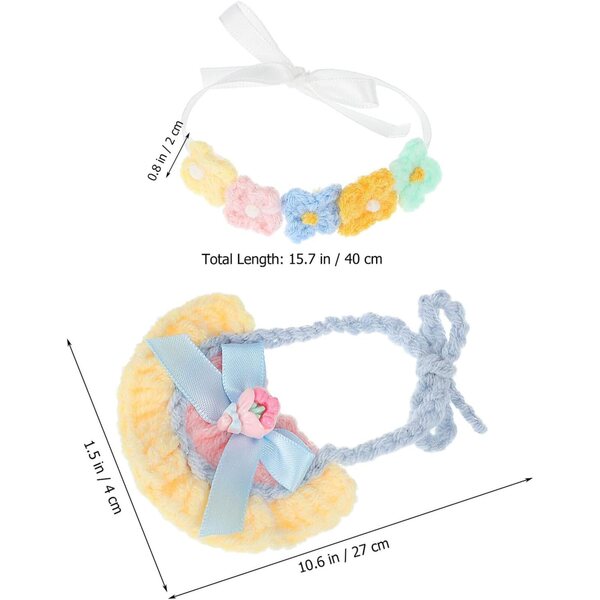 VICASKY Blumenstirnband und Baumwolllätzchen für 17-cm-Puppen – weiches und atmungsaktives Zubehör-Set