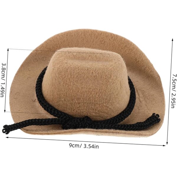 BESTonZON Mini-Cowboyhüte 4 Stück Beige für Puppen und Basteldekorationen