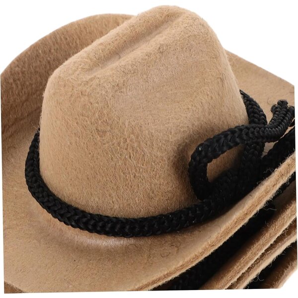 BESTonZON Mini-Cowboyhüte 4 Stück Beige für Puppen und Basteldekorationen