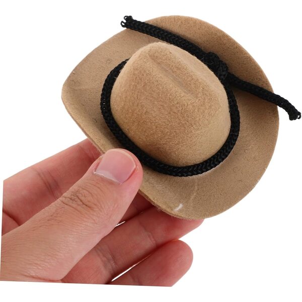 BESTonZON Mini-Cowboyhüte 4 Stück Beige für Puppen und Basteldekorationen