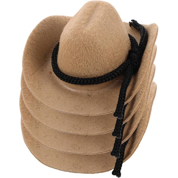BESPORTBLE 4 Mini Cappelli Cowboy Beige per Bambole Accessori Artigianali