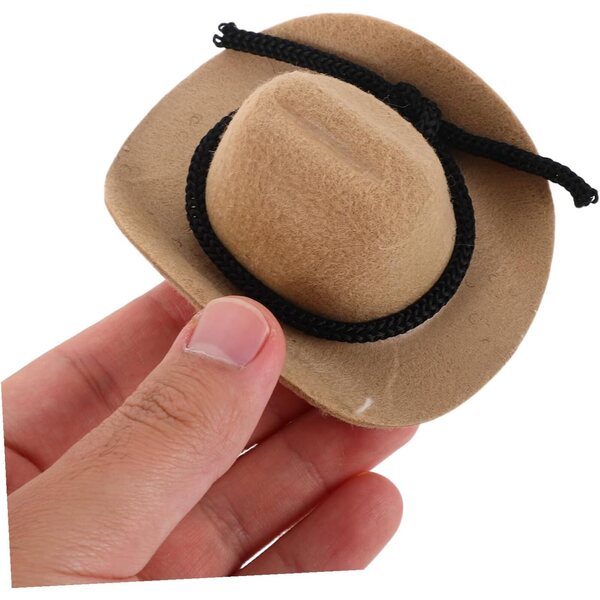 BESPORTBLE 4 Mini Cappelli Cowboy Beige per Bambole Accessori Artigianali