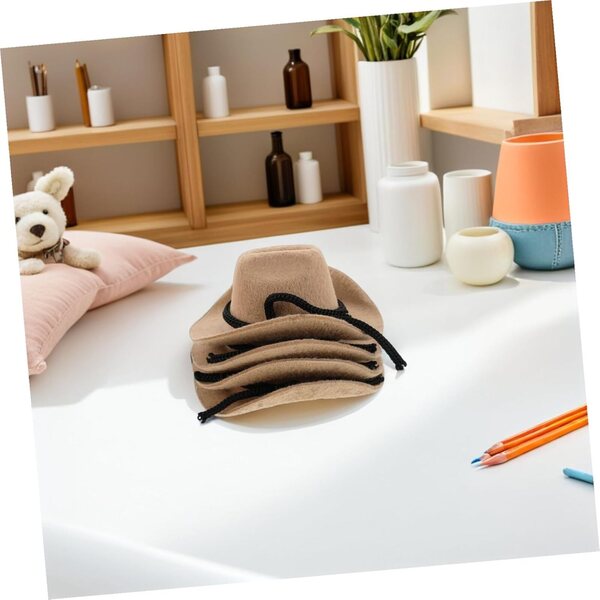 BESPORTBLE 4 Mini Cappelli Cowboy Beige per Bambole Accessori Artigianali