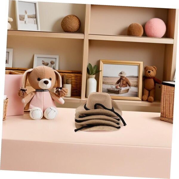 BESPORTBLE 4 Mini Cappelli Cowboy Beige per Bambole Accessori Artigianali