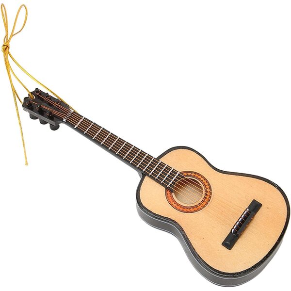 Haofy Miniatur-Gitarrenmodell aus Holz mit Saite, vielseitige und künstlerische Dekoration