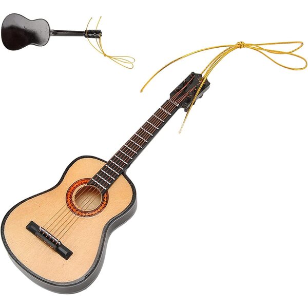 Haofy Miniatur-Gitarrenmodell aus Holz mit Saite, vielseitige und künstlerische Dekoration