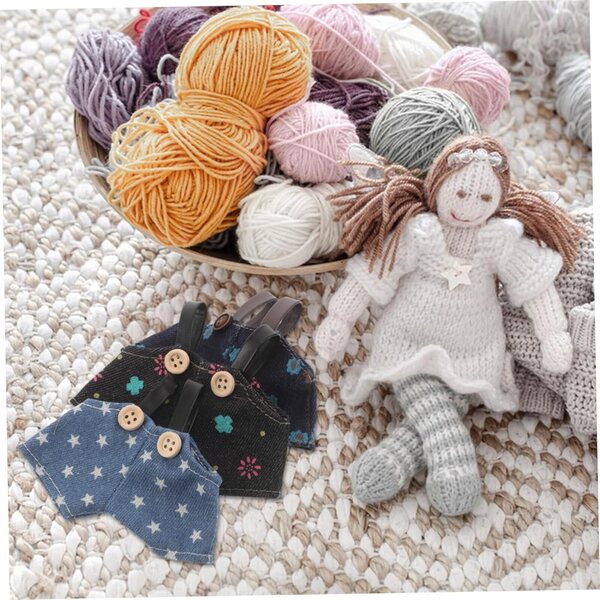 3 pezzi Completo Salopette in Denim per Bambole e Peluche - Accessori Fai da Te