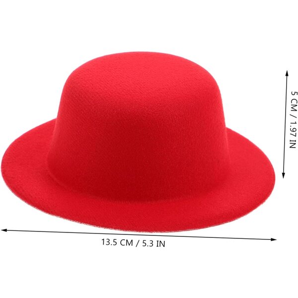 ERINGOGO Cappello di Peluche Rosso Lolita per Bambole, Mini Fascinator Fatto a Mano
