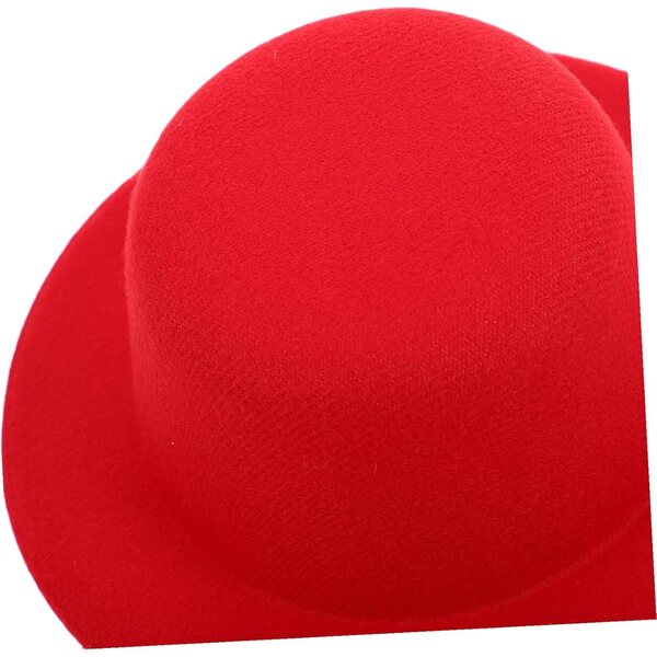 ERINGOGO Cappello di Peluche Rosso Lolita per Bambole, Mini Fascinator Fatto a Mano