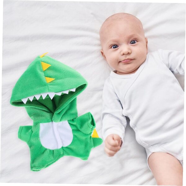Costume Dinosauro Peluche per Bambole 20 cm - Vestiti Morbidi e Sostituibili per Bambine