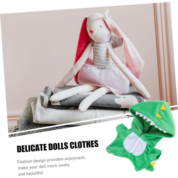 Costume Dinosauro Peluche per Bambole 20 cm - Vestiti Morbidi e Sostituibili per Bambine