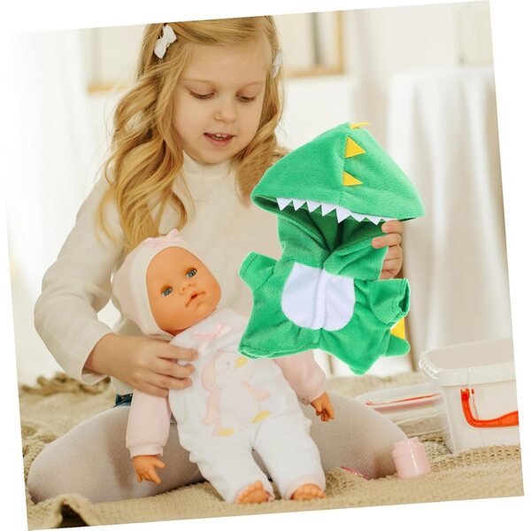 Costume Dinosauro Peluche per Bambole 20 cm - Vestiti Morbidi e Sostituibili per Bambine