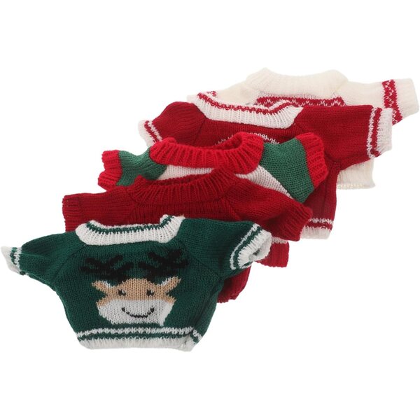 ORFOFE 5 Maglioni Natalizi per Bambole e Orsi di Peluche con Motivi Festivi
