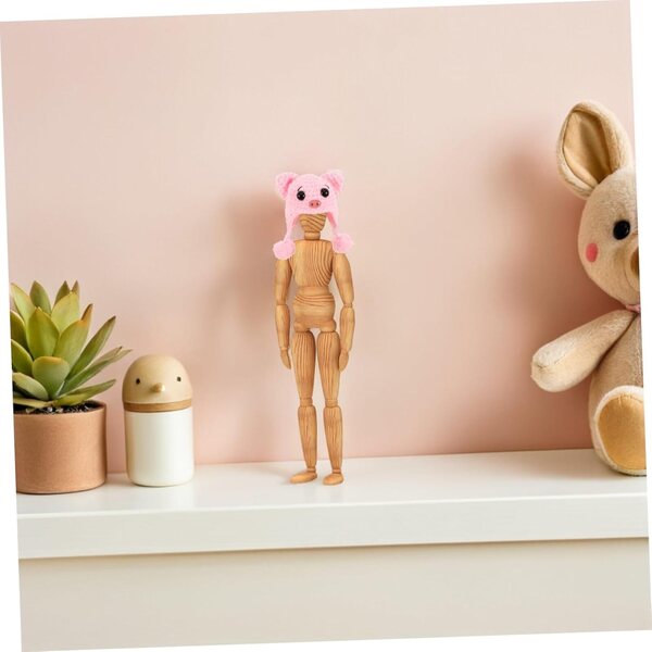 Mini Cappellini in Maglia per Bambole BJD a Forma di Animale, Accessori Fatti a Mano