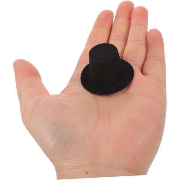 ORFOFE Mini Cappelli a Cilindro Neri per Decorazioni Fai Da Te e Dollhouse