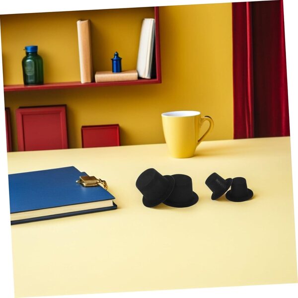 ORFOFE Mini Cappelli a Cilindro Neri per Decorazioni Fai Da Te e Dollhouse