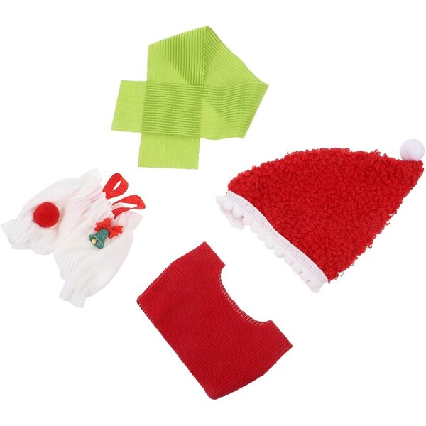 BESPORTBLE Vestito Natalizio per Bambole con Cappello e Pantaloni in Tessuto Morbido