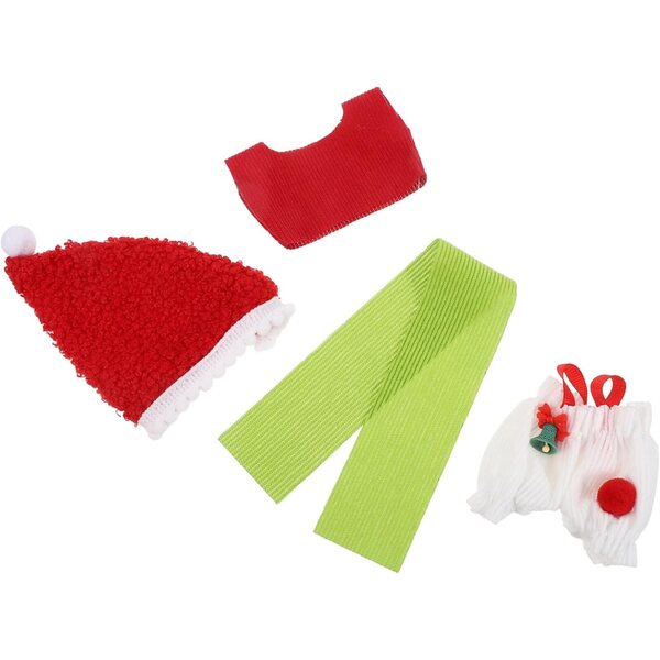 Set Vestiti Natalizi per Bambole Beaupretty con Top e Cappello in Poliestere Morbido