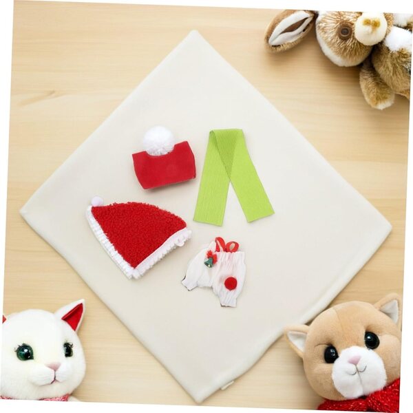 Set Vestiti Natalizi per Bambole Beaupretty con Top e Cappello in Poliestere Morbido