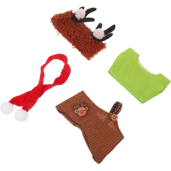BESPORTBLE Vestito di Babbo Natale per Bambola con Cappello, Sciarpa e Pantaloni Festivi