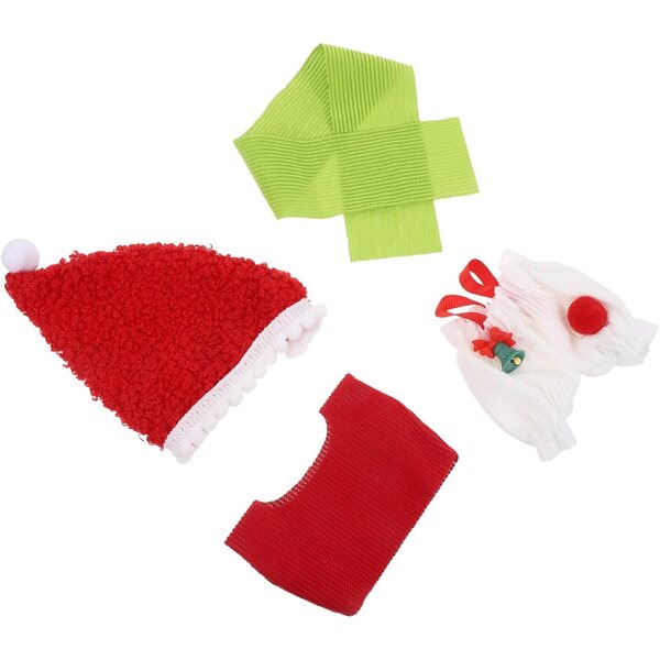 KOMBIUDA Vestito Babbo Natale per Bambola: Set Maglia, Gonna e Cappello Festivi