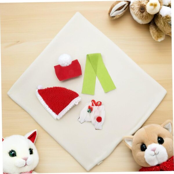 KOMBIUDA Vestito Babbo Natale per Bambola: Set Maglia, Gonna e Cappello Festivi