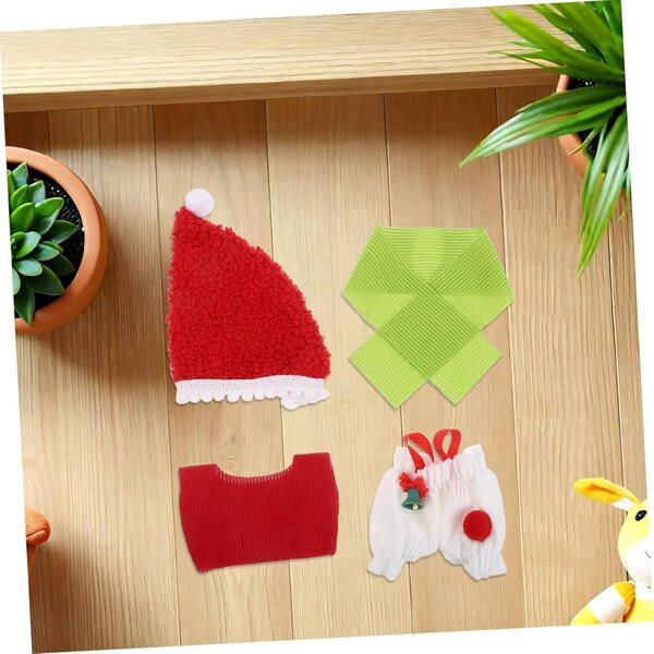 KOMBIUDA Vestito Babbo Natale per Bambola: Set Maglia, Gonna e Cappello Festivi