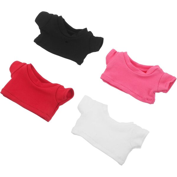 ERINGOGO 4pz Magliette Miniatura per Orsetti di Peluche Colorate - Vestiti per Bambole Fai da Te