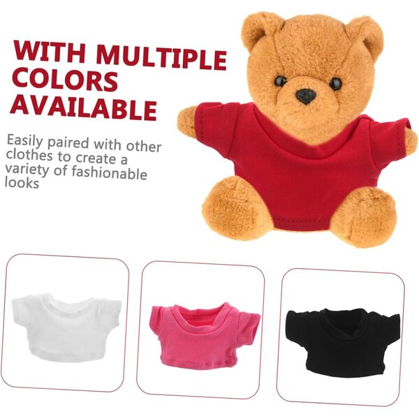 ERINGOGO 4pz Magliette Miniatura per Orsetti di Peluche Colorate - Vestiti per Bambole Fai da Te