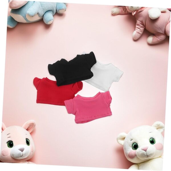 ERINGOGO 4pz Magliette Miniatura per Orsetti di Peluche Colorate - Vestiti per Bambole Fai da Te