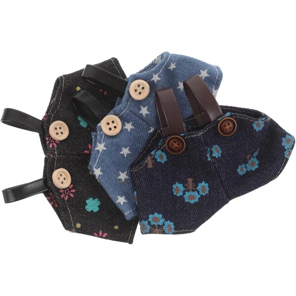 ORFOFE 3 pezzi Vestiti in Peluche Denim con Bretelle per Bambina - Abbigliamento DIY per Bambole e Peluche