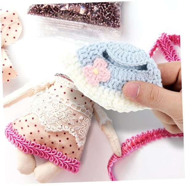 Puppenzubehör-Set Blumenmütze und Baumwoll-Bandana-Lätzchen