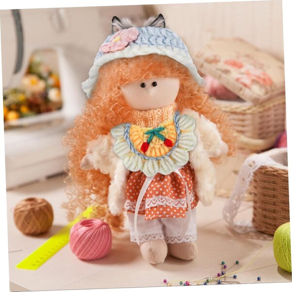Puppenzubehör-Set Blumenmütze und Baumwoll-Bandana-Lätzchen