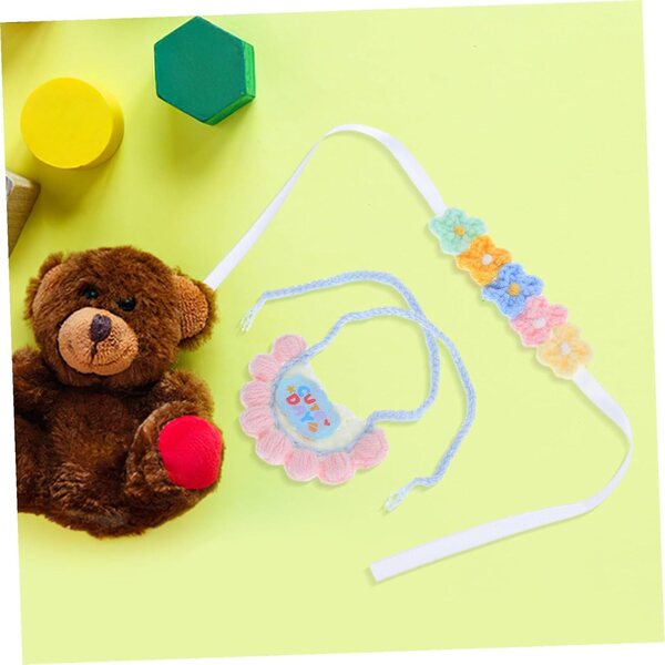 Hemobllo Set Bavaglino e Fascia per Bambole e Peluche - Accessori Riutilizzabili Decorativi