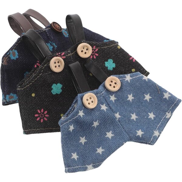 VICASKY 3 Stück Overalls für Puppen aus weichem Stoff – Kawaii-Kleidung für Plüschtiere