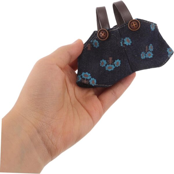 3 Vestiti per Pupazzi Kawaii in Tessuto Morbido Salopette Orsetto Denim Mini DIY