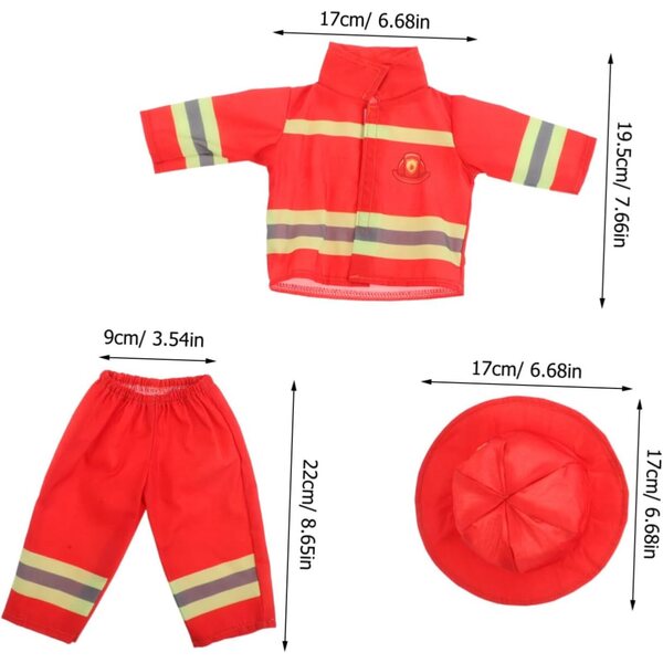 Costume da Vigile per Bambole 43cm Role Play Realistico con Cappello e Pantaloni