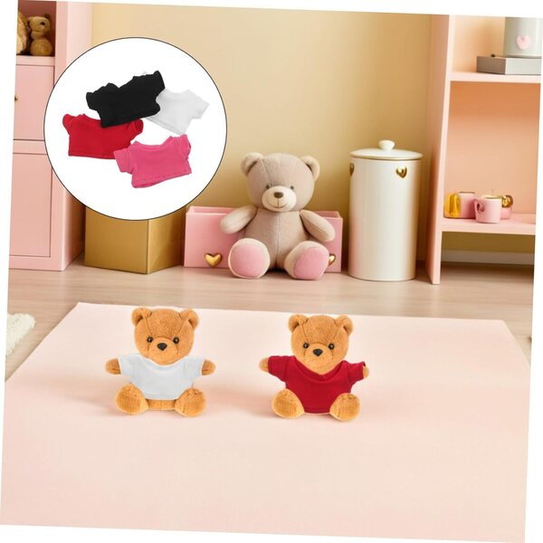 4 Magliette sublimazione per orsetti di peluche in colori assortiti FUNNETOYU