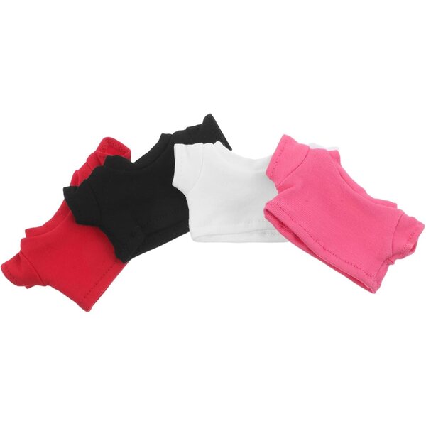 WOONEKY 4 Magliette Miniatura con Orsetto per Bambole e Peluche Colorate