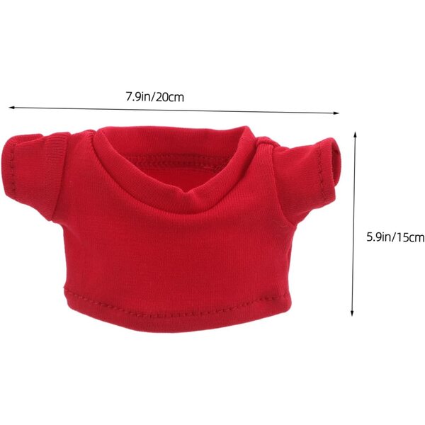 WOONEKY 4 Magliette Miniatura con Orsetto per Bambole e Peluche Colorate