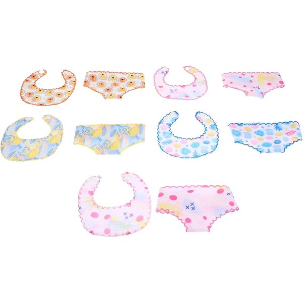 BESPORTBLE 5set Biancheria Intima e Bavaglini per Bambole in Stoffa Colorati