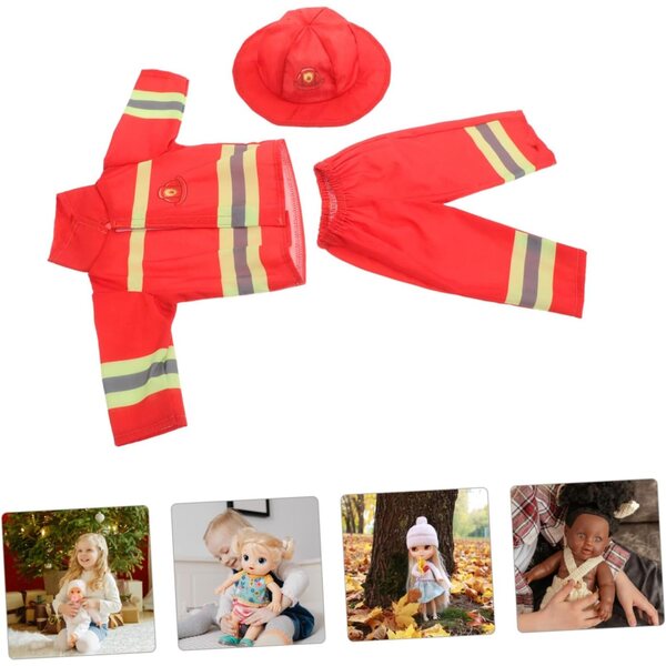 Costume Vigile con Casco e Pantaloni per Bambole - Accessori Giochi di Ruolo