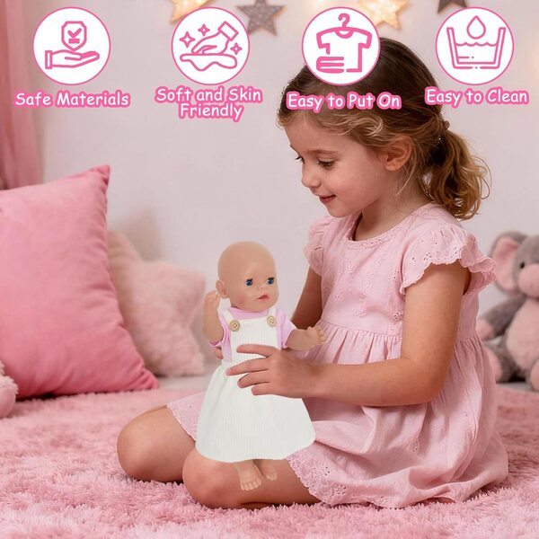 Carreuty Set 7 pezzi vestiti per bambole 30-43 cm - Abiti moda per bambine