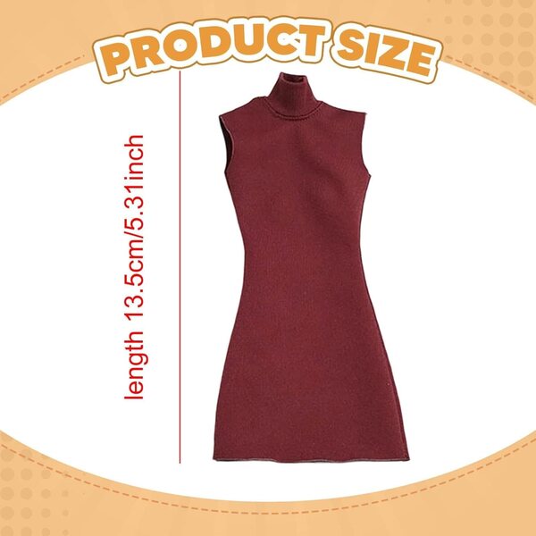 Elegantes rotes Kleid für 1/6 Puppen – modisches Accessoire für 12-Zoll-Actionfiguren