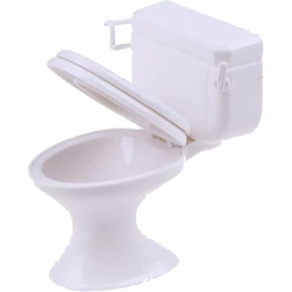 1:12 Miniatur-Toilette aus weißem Kunststoff für Puppenhäuser und realistische Dekorationen