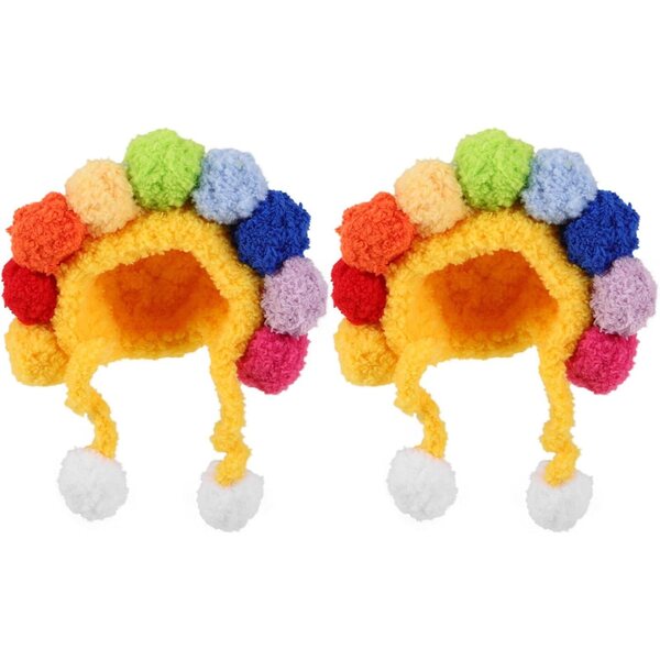 Gatuida 2 mini cappelli girasole per bambole e animali domestici 3,93 pollici