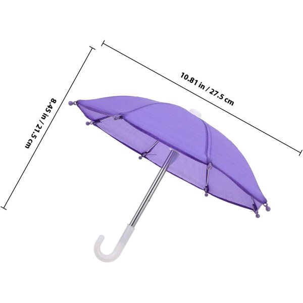 VICASKY Mini-Regenschirm aus lila Spitze für Puppenhaus 18 Zoll