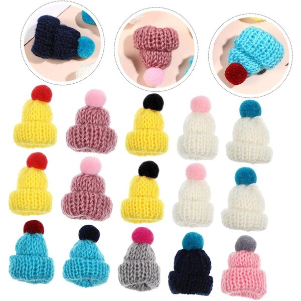 20 Mini Cappelli Colorati per Decorazioni Fai da Te - Accessori Riutilizzabili per Bambole e Natale