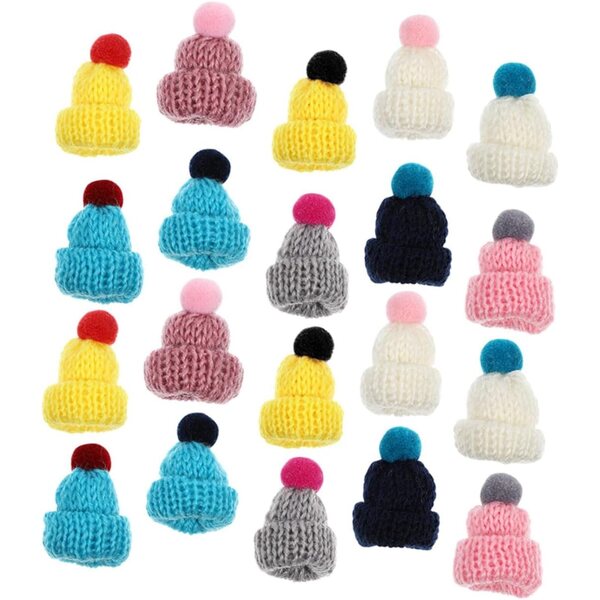 VICASKY 20 Mini Cappellini Artigianali Colorati Decorativi per Feste e Lavoretti DIY